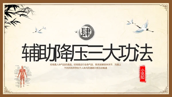 棕色复古中医经络养生PPT模板宣传PPT动态PPT