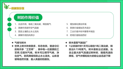 中国植树节主题班会通用PPT模板