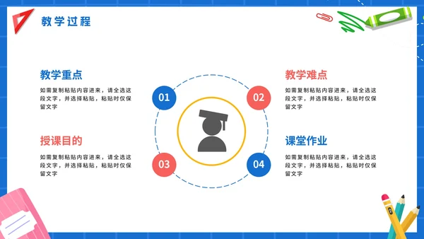 蓝色卡通手绘数学说课PPT模板