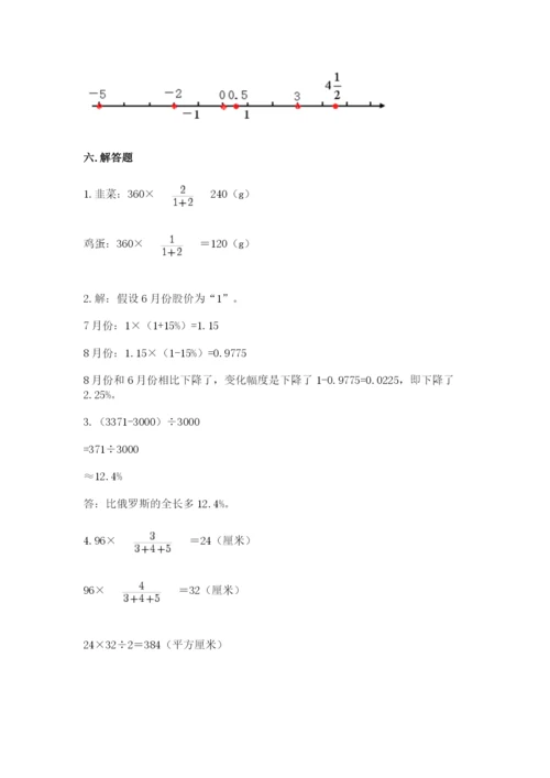 人教版六年级下册数学期末测试卷带答案（突破训练）.docx