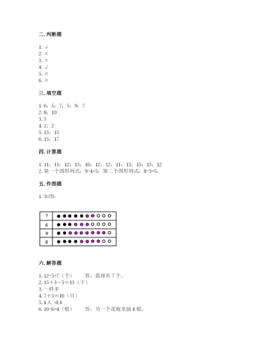 人教版一年级上册数学期末测试卷及完整答案【全优】.docx