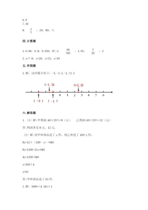 六年级下册数学期末测试卷附答案（巩固）.docx