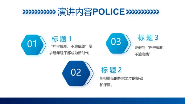 蓝色大气公安警察职责工作汇报PPT