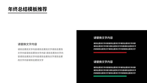 黑色商务风员工年终总结汇报PPT模板