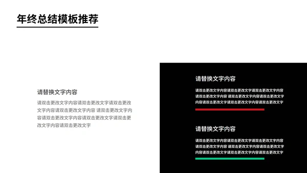 黑色商务风员工年终总结汇报PPT模板