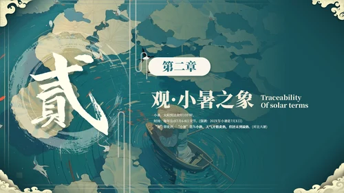 绿色插画风走进小暑ppt模板