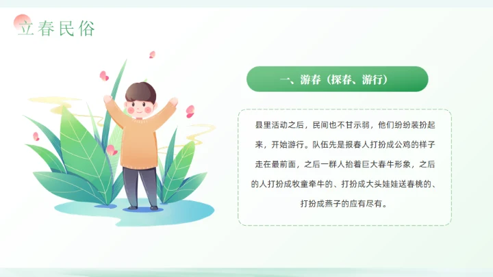 春天立春二十四节气通用PPT模板