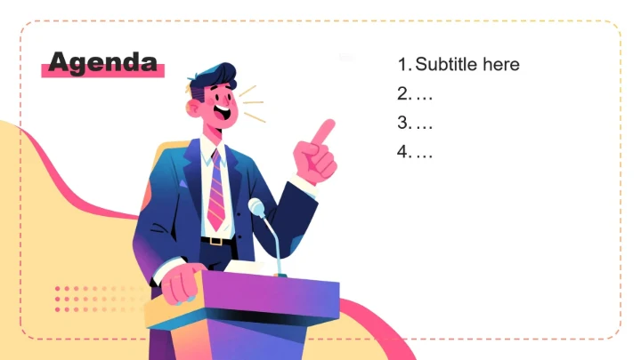 彩色插画风大学生班长竞选演讲述职汇报PPT主题模板