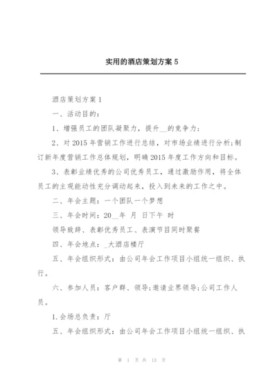 实用的酒店策划方案5.docx