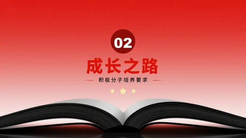 红色简约渐变风入党积极分子入党申请PPT模板