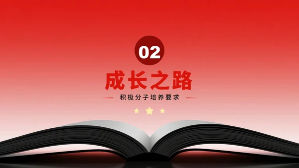 红色简约渐变风入党积极分子入党申请PPT模板