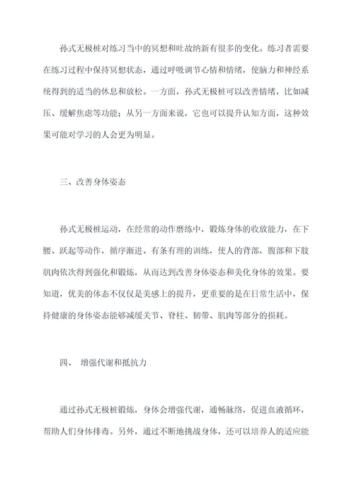 孙式无极桩的功效与作用