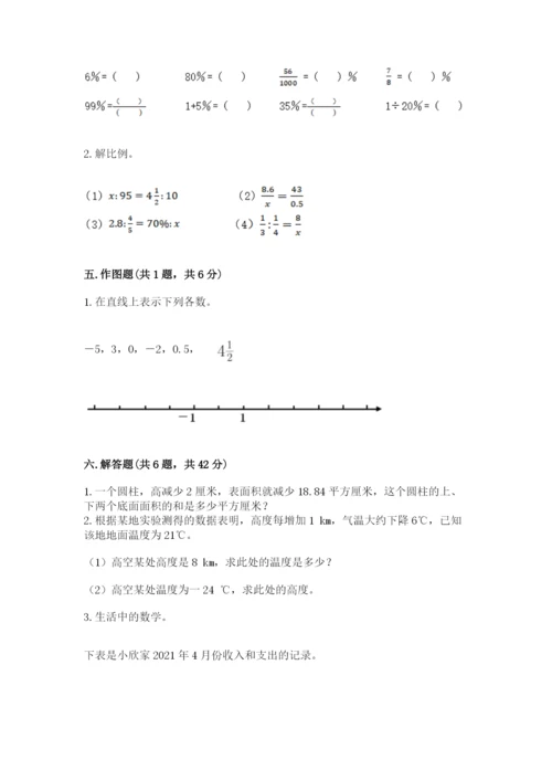 沪教版数学六年级下册期末检测试题附参考答案【综合题】.docx