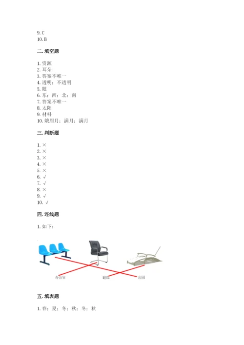 教科版二年级上册科学期末考试试卷附参考答案（轻巧夺冠）.docx