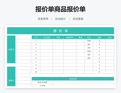 报价单商品报价单
