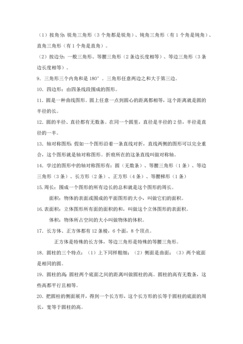 2023年小升初数学复习重点归纳整理.docx