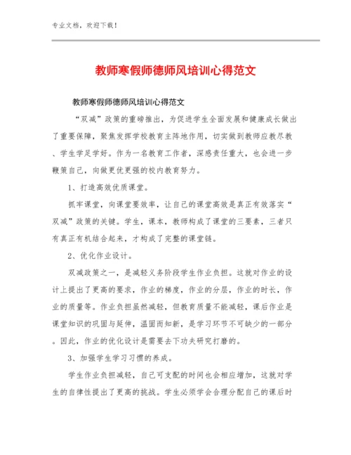 2024年教师寒假师德师风培训心得范文例文6篇.docx