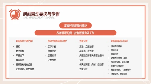 扁平风有效的时间管理企业培训PPT模板