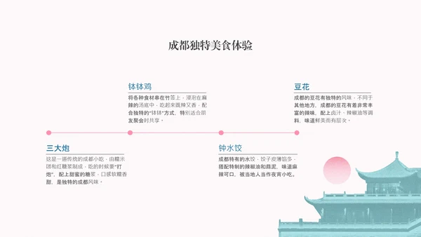 粉蓝色复古风成都旅游攻略