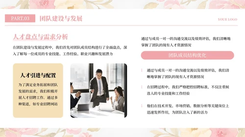 粉色简约小清新部门工作汇报通用PPT模板