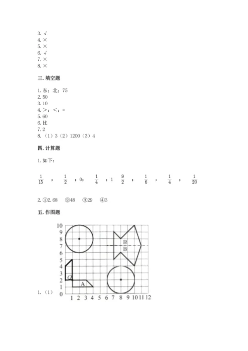 小学六年级上册数学期末考试卷及答案（全国通用）.docx