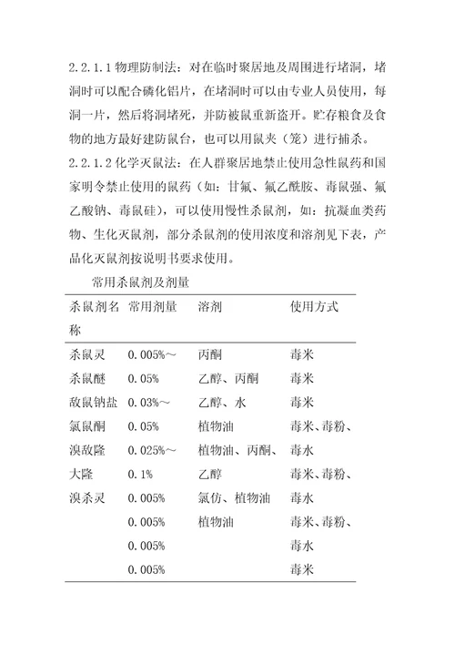 洪涝灾害消毒杀虫灭鼠技术方案