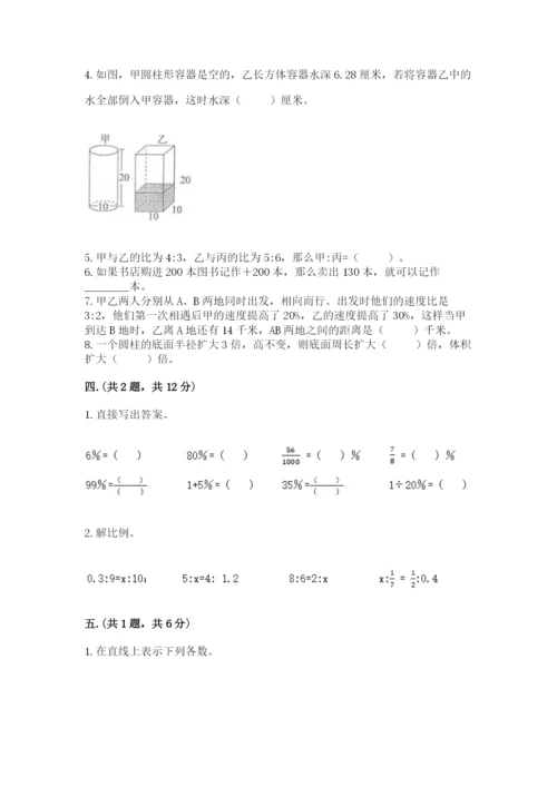 小学六年级下册数学摸底考试题精品【完整版】.docx