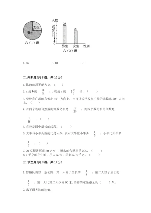 2022人教版六年级上册数学期末卷精品【全国通用】.docx