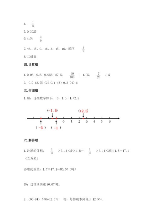 沪教版小学六年级下册数学期末综合素养测试卷精品【必刷】.docx