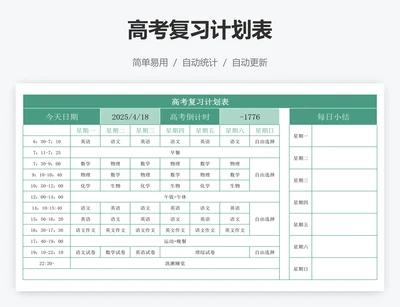 高考复习计划表