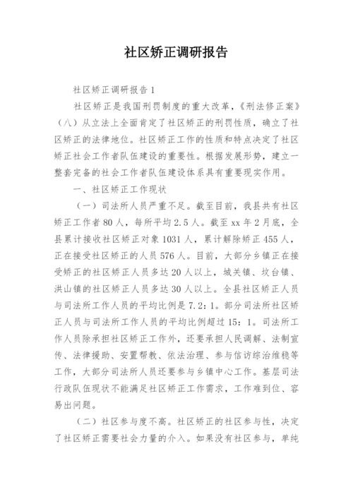 社区矫正调研报告.docx