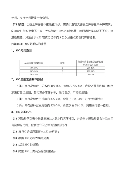 2023年烟草物流师三级技能点梳理.docx