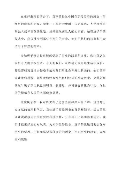 庚子祭的感想和感言