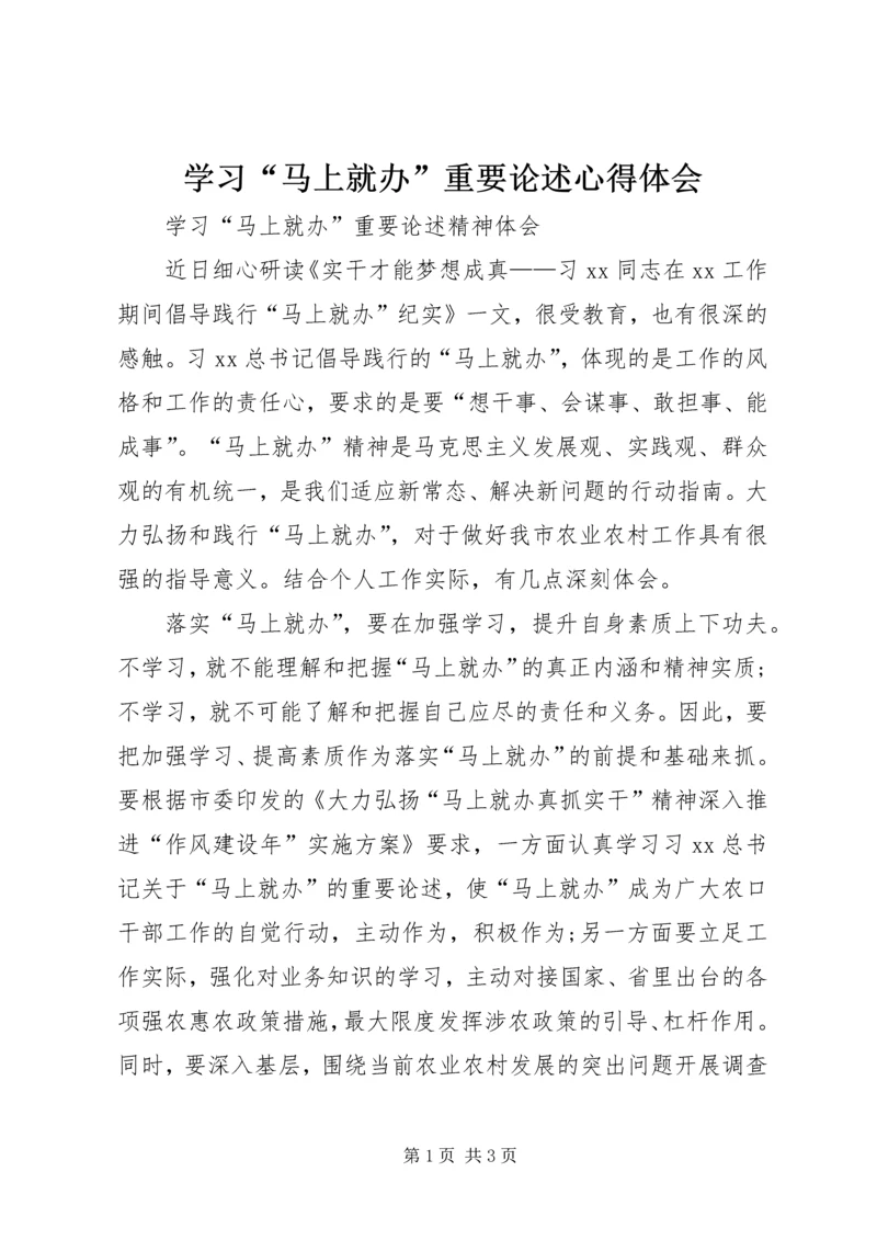 学习“马上就办”重要论述心得体会 (4).docx