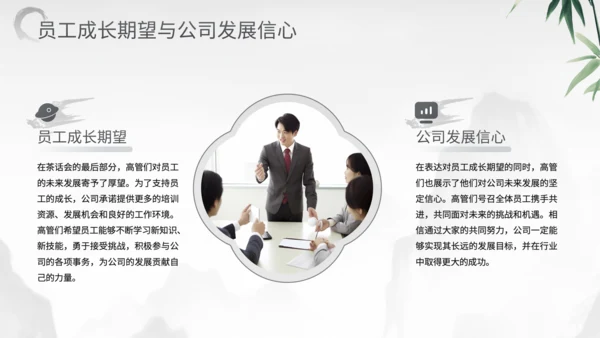 灰色中国风企业员工高管面对面茶话会PPT