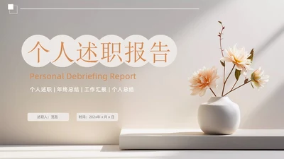 莫兰迪色文艺风个人述职报告PPT模板