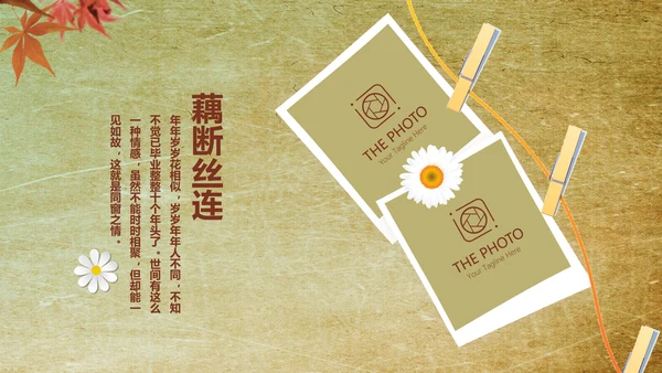 怀旧风格20年同学联谊会PPT模板