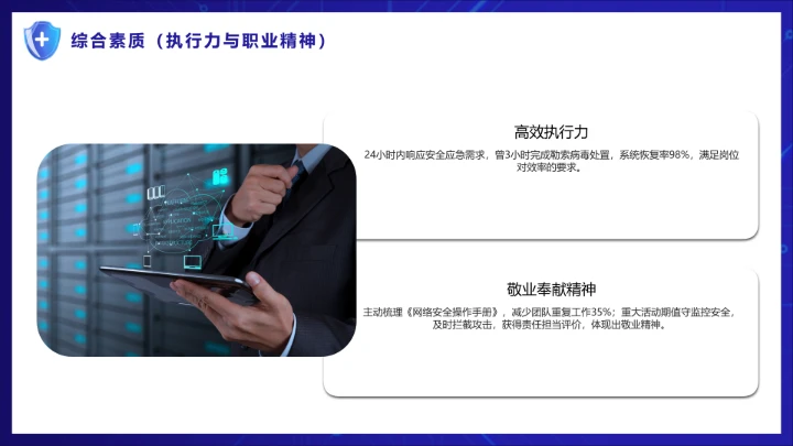 蓝色科技风计算机科学与技术专业大学生求职个人能力综合展示职业生涯规划PPT模版