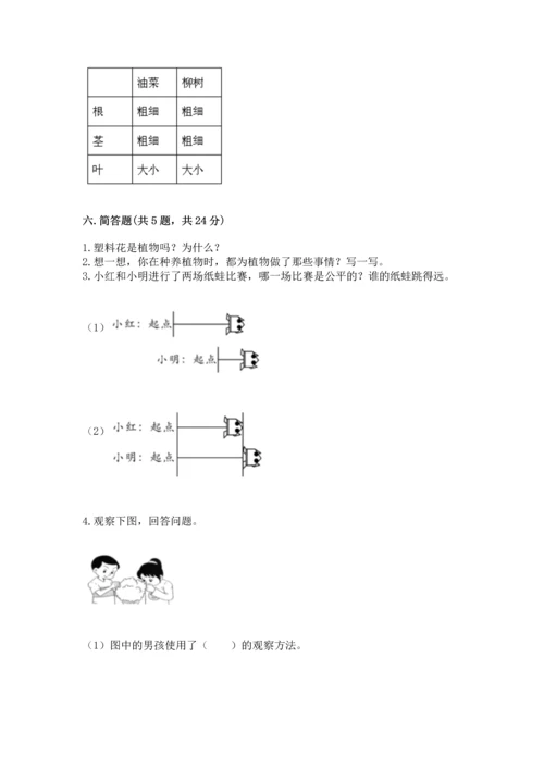 教科版一年级上册科学期末测试卷【中心小学】.docx