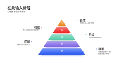 简约风棱锥金字塔5项PPT内容页