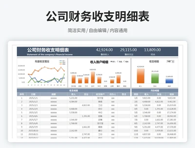 公司财务收支明细表