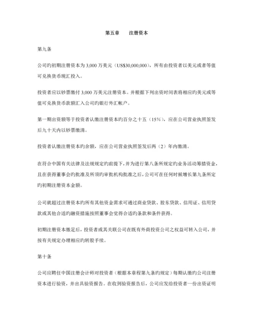 投资有限公司综合章程样本.docx