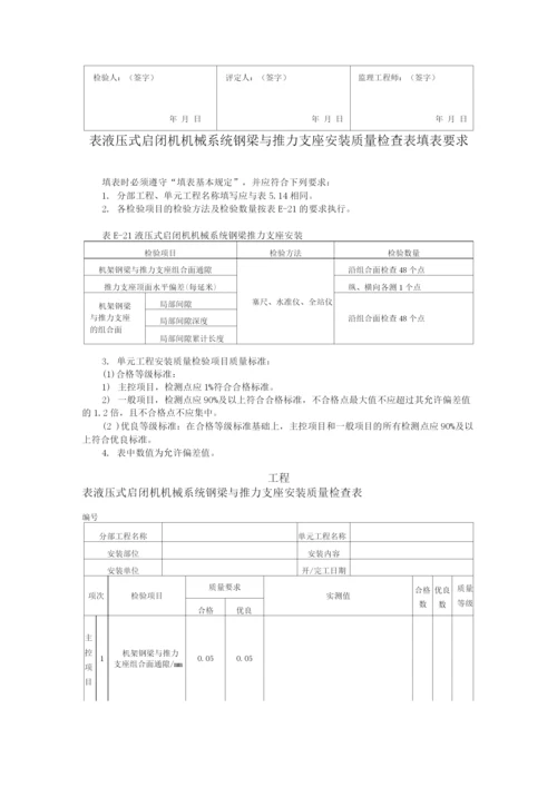 水利工程水工金属结构安装液压式启闭机单元工程安装质量验收评定表填表要求.docx