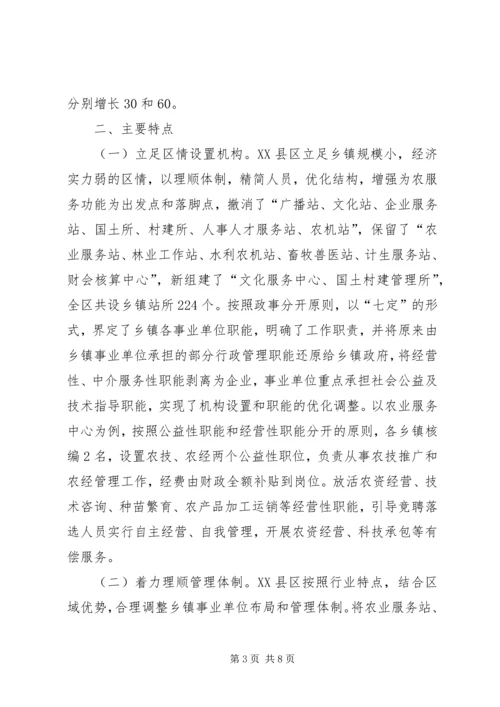 关于XX市XX县区乡镇事业单位机构改革的情况调查 (4).docx