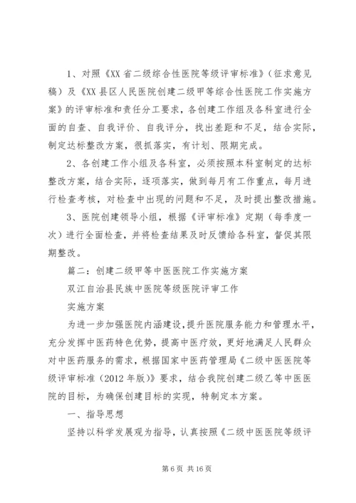创建二级甲等医院实施方案.docx