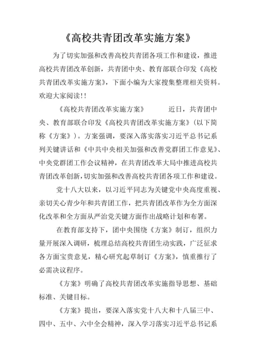 高校共青团改革实施专业方案.docx