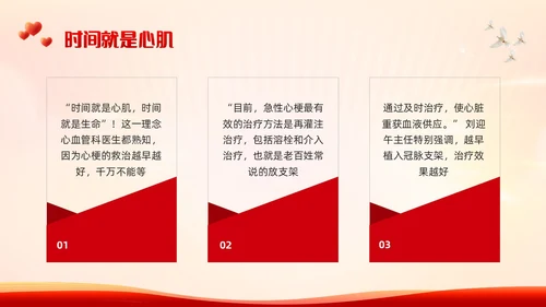 红色简约中国1120心梗救治日PPT模板宣传PPT动态PPT..