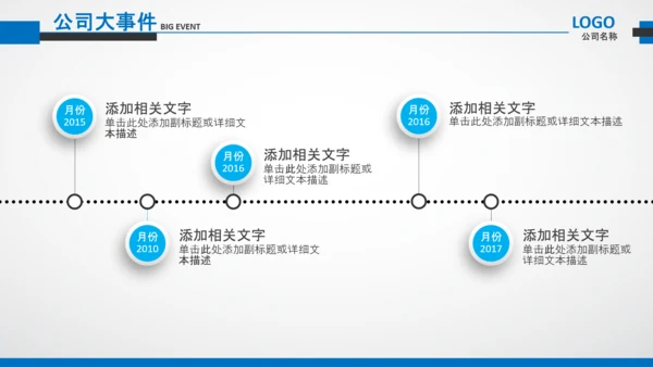 公司企业介绍蓝色工作汇报述职总结PPT