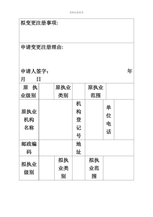 最新执业医师注册、变更注册申请表.docx