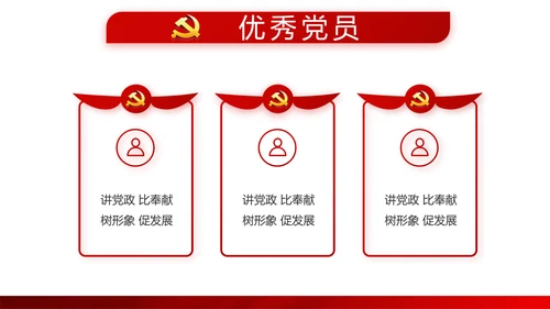 红色党建党支部年终总结述职报告学习教育PPT